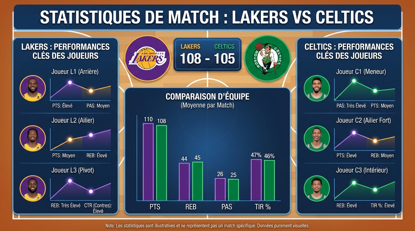 Statistiques de match des joueurs lakers – celtics 1 Analyse des statistiques des joueurs