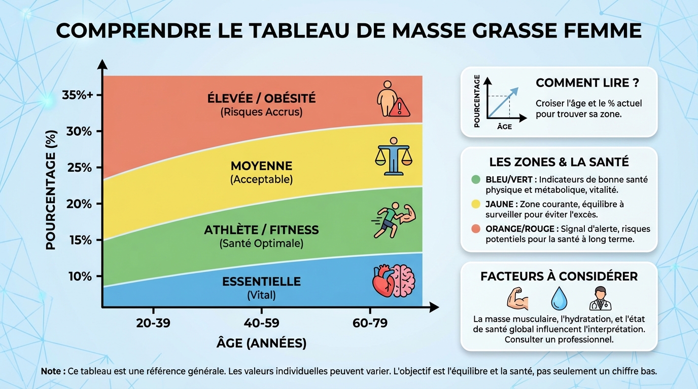 Comprendre le tableau de masse grasse femme 1 Comment lire un tableau de masse grasse ?