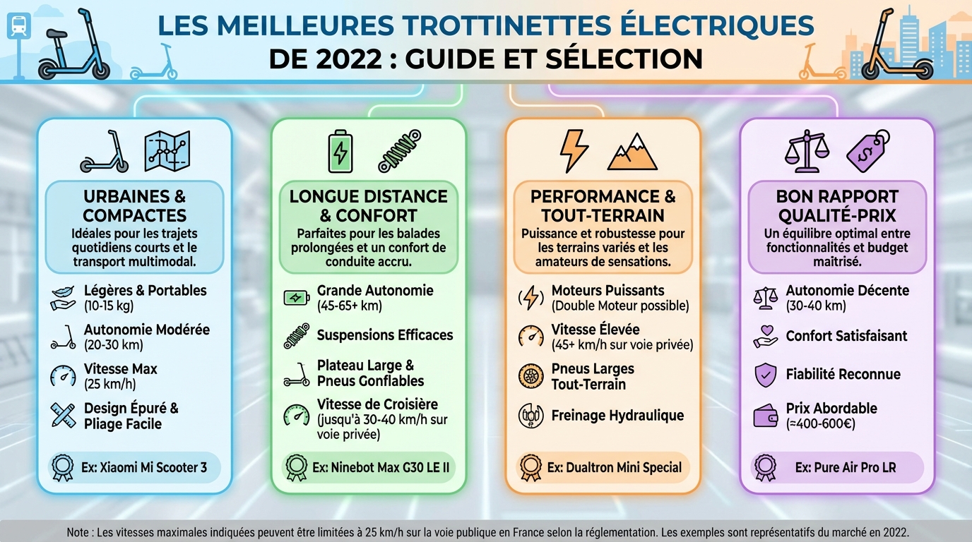 Comparatif des meilleures trottinettes électriques 2022