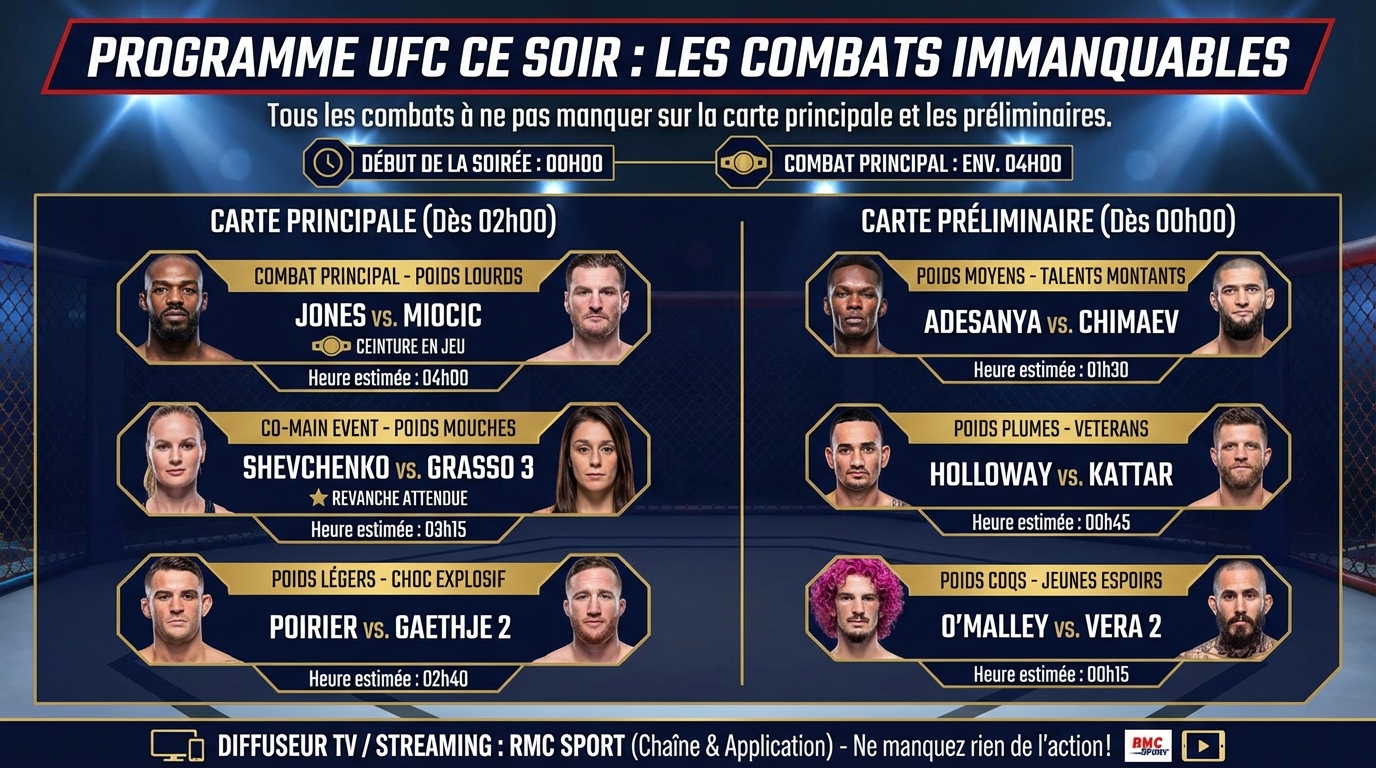 Horaires et chaînes de diffusion