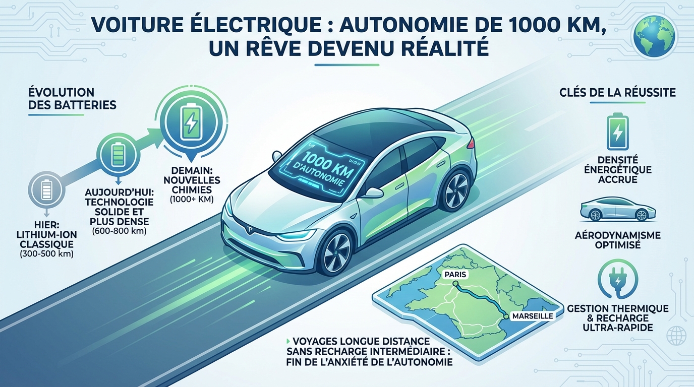Voiture électrique : autonomie de 1000 km, un rêve devenu réalité 1 Avantages des voitures électriques à longue autonomie